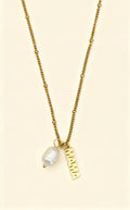 Mama 18K Gold Plated Pearl Charm Necklace