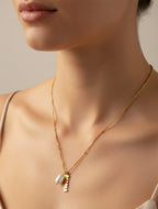 Mama 18K Gold Plated Pearl Charm Necklace