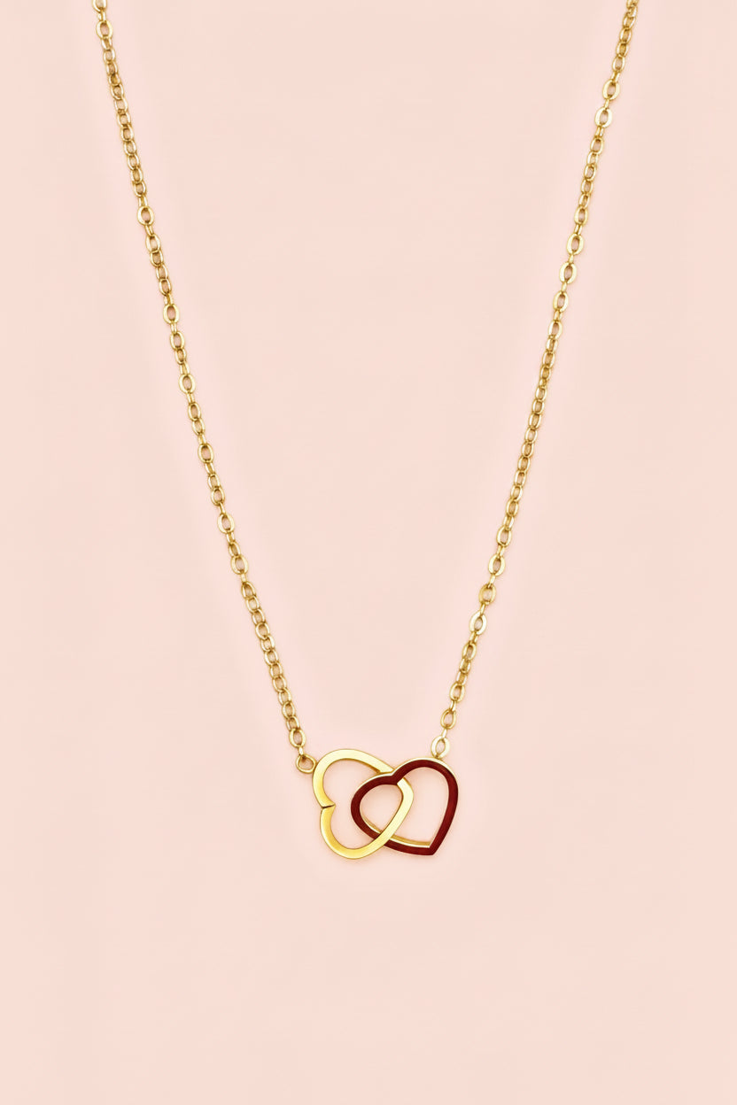 LUNA 18K Gold Plated Interlinked Heart Necklace