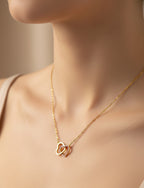LUNA 18K Gold Plated Interlinked Heart Necklace
