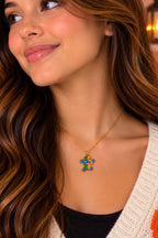Colorful Patchwork Monster Halloween Necklace