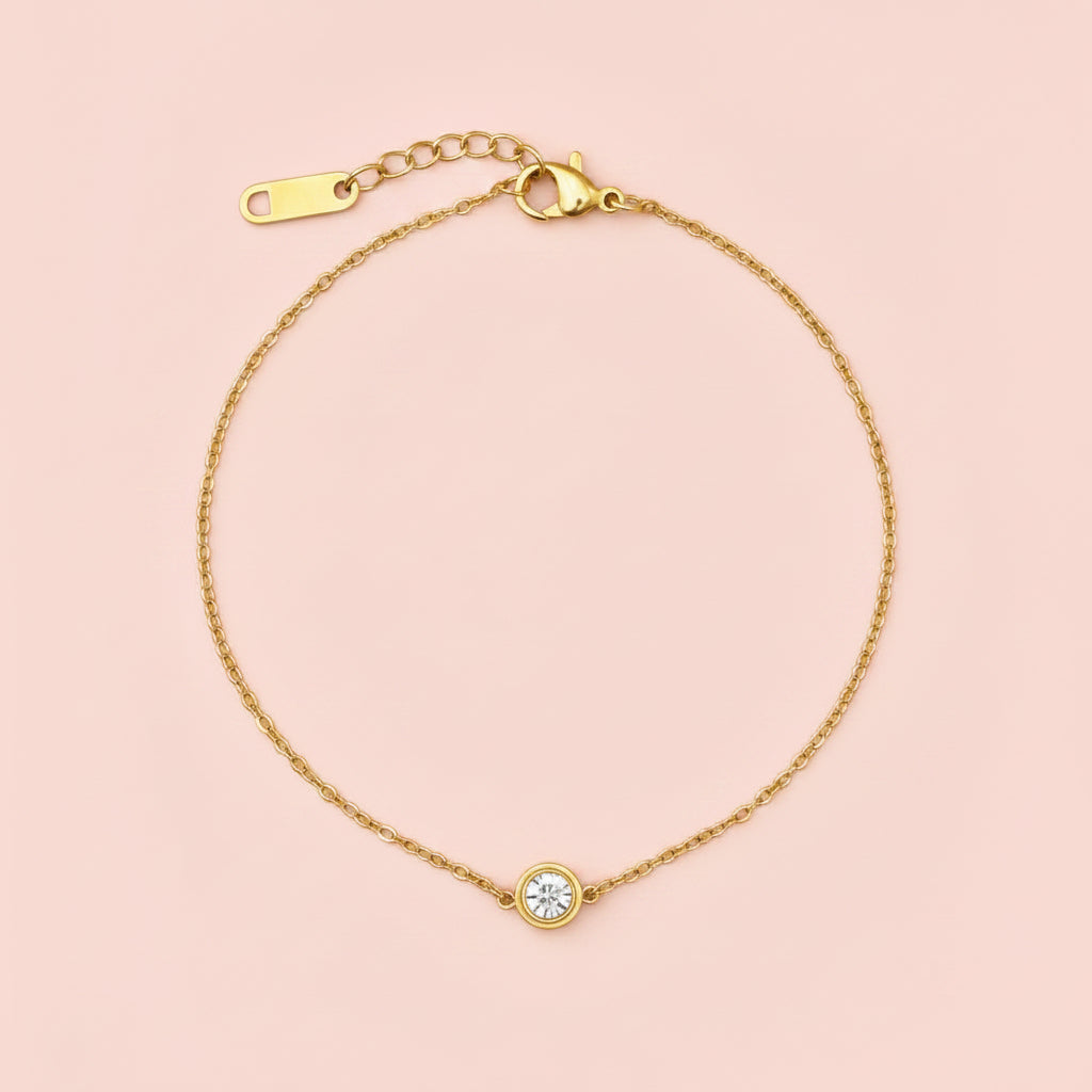 NORI 18K Gold Plated Crystal Anklet