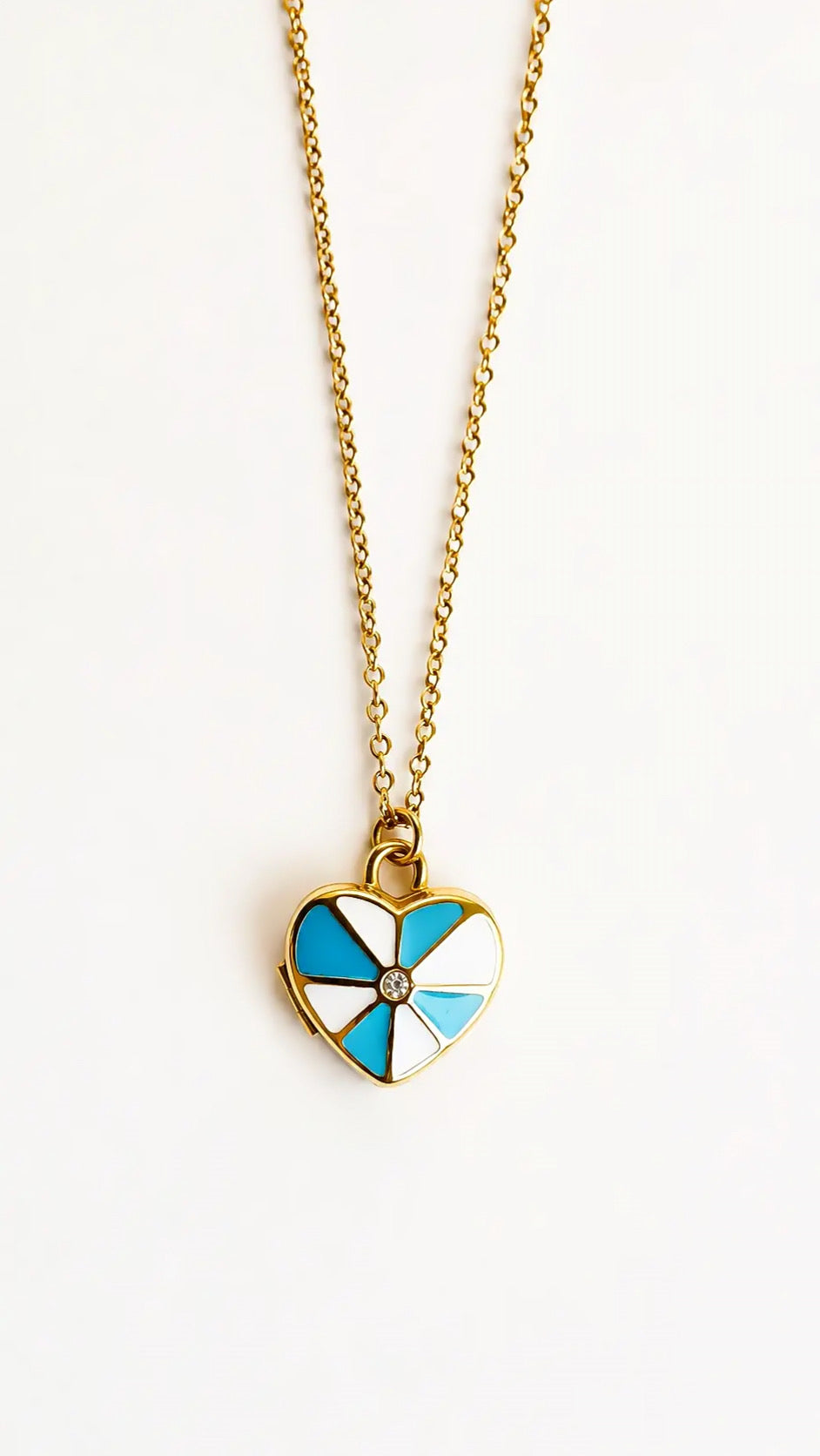 MILO 18K Gold Plated Heart Photo Locket Necklace