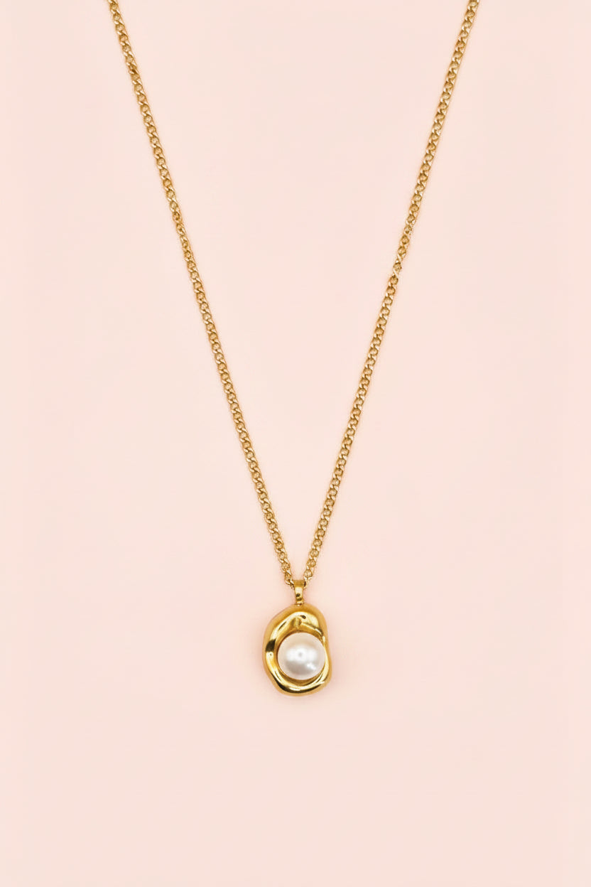 ELARA 18K Gold Plated Pearl Accent Necklace