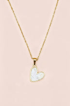 EVELYN 18K Gold Plated Heart Inlay Necklace