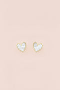 EVELYN 18K Gold Plated Heart Inlay Stud Earrings