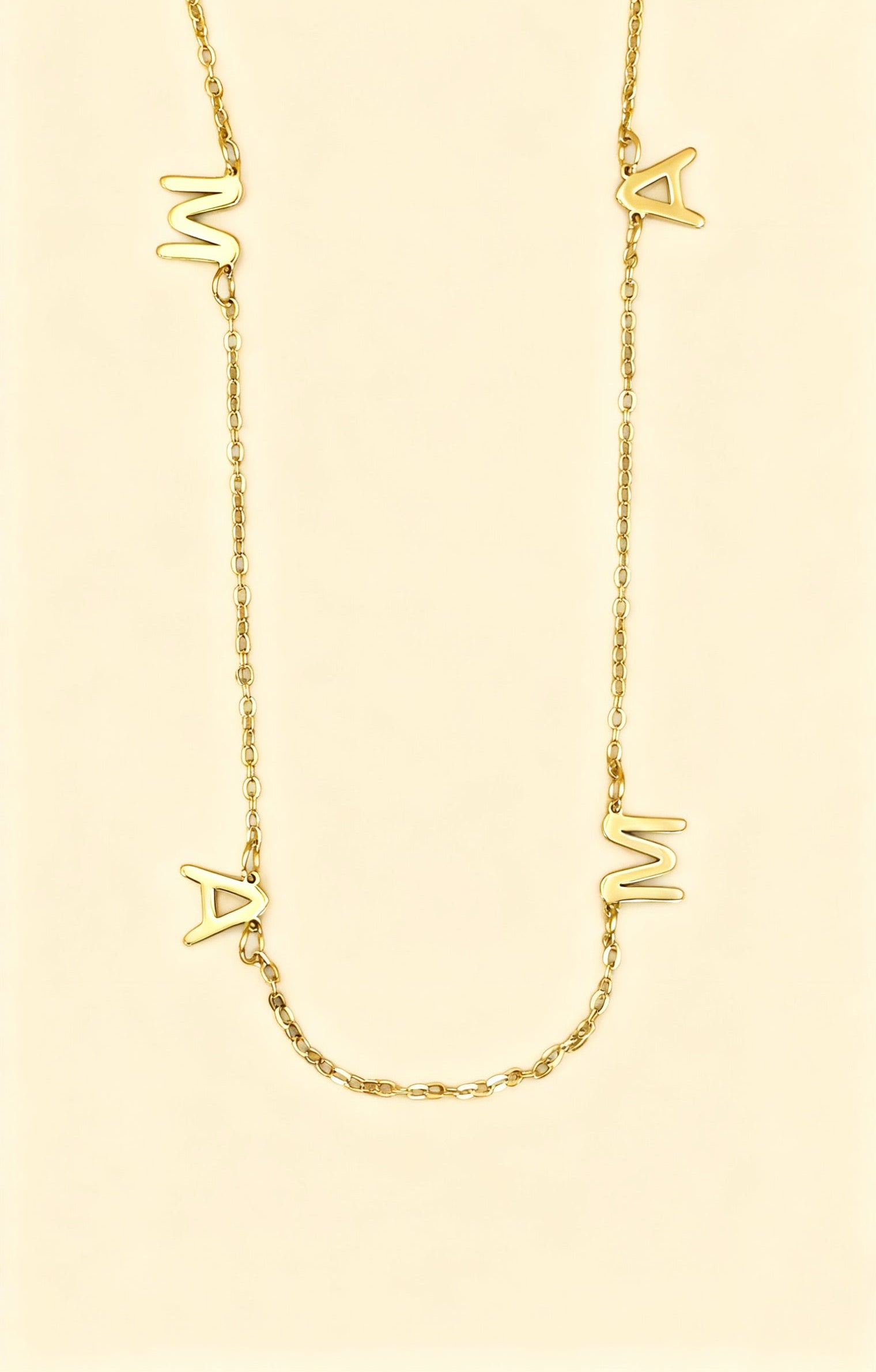 MAMA 18K Gold Plated Letter Chain Necklace