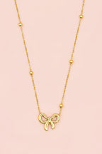 ELLA 18K Gold Plated Bow Necklace