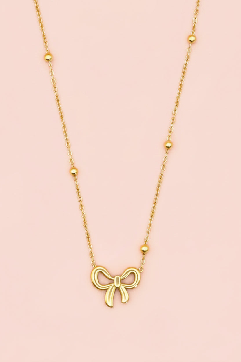 ELLA 18K Gold Plated Bow Necklace