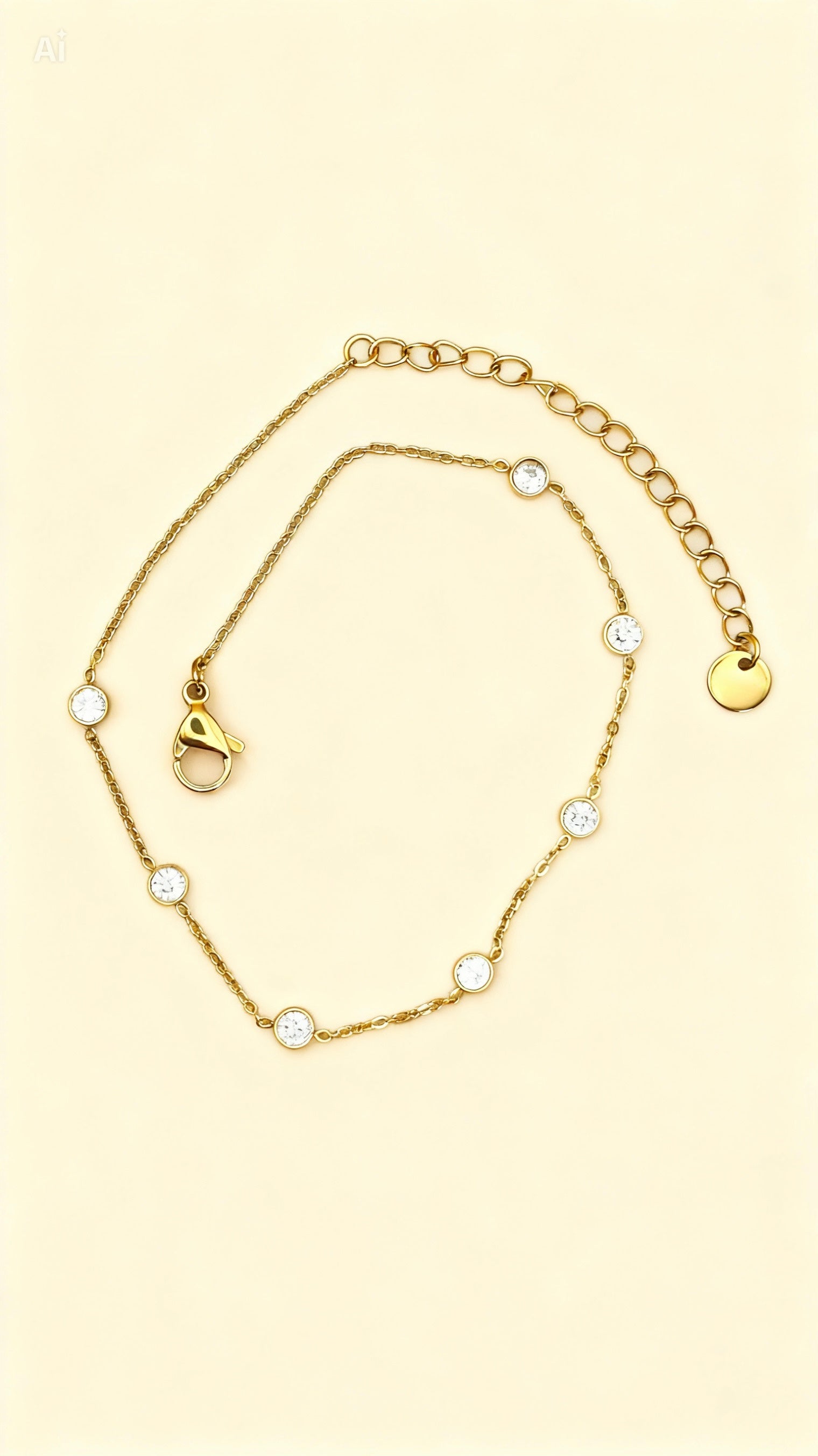 VAYA 18K Gold Plated Zircon Chain Anklet