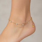 VAYA 18K Gold Plated Zircon Chain Anklet