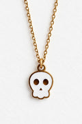 Mini White Skull Halloween Necklace