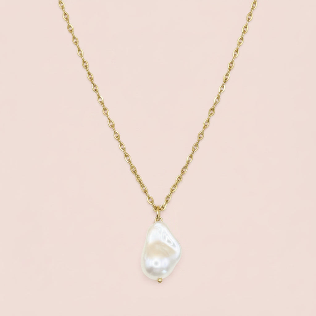 AURELIA 18K Gold Plated Freshwater Pearl Drop Necklace