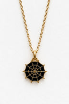 Midnight Spiderweb Halloween Necklace
