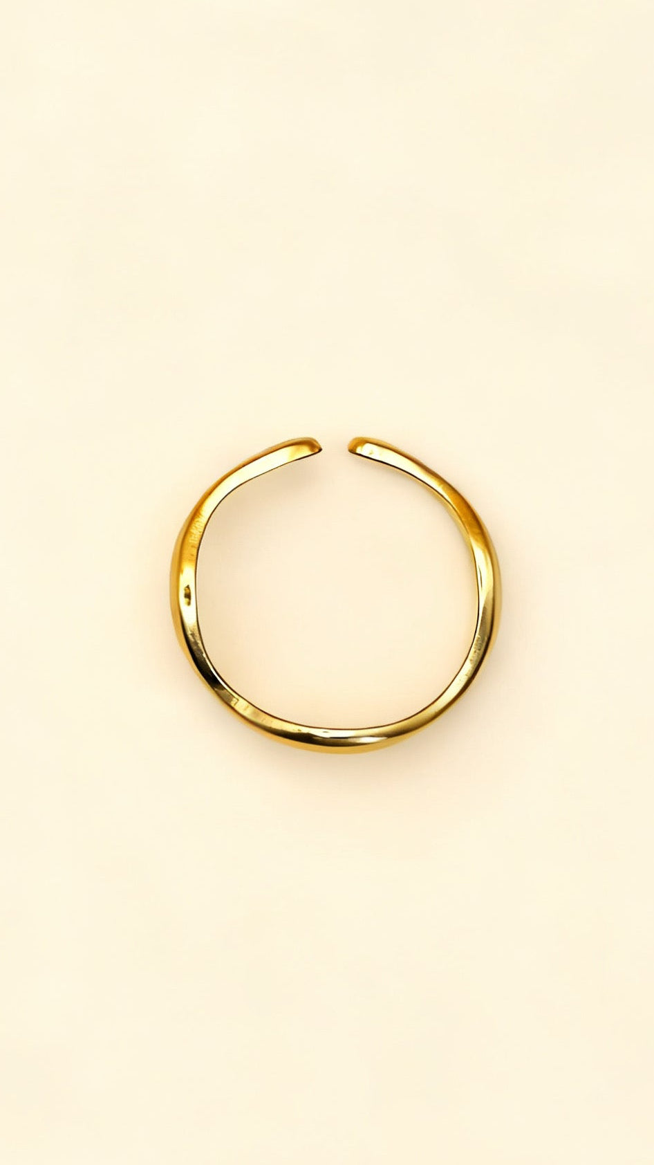 ARIA 18K Gold Plated Organic Wave Open Ring