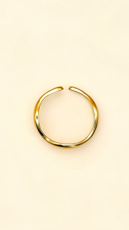 ARIA 18K Gold Plated Organic Wave Open Ring