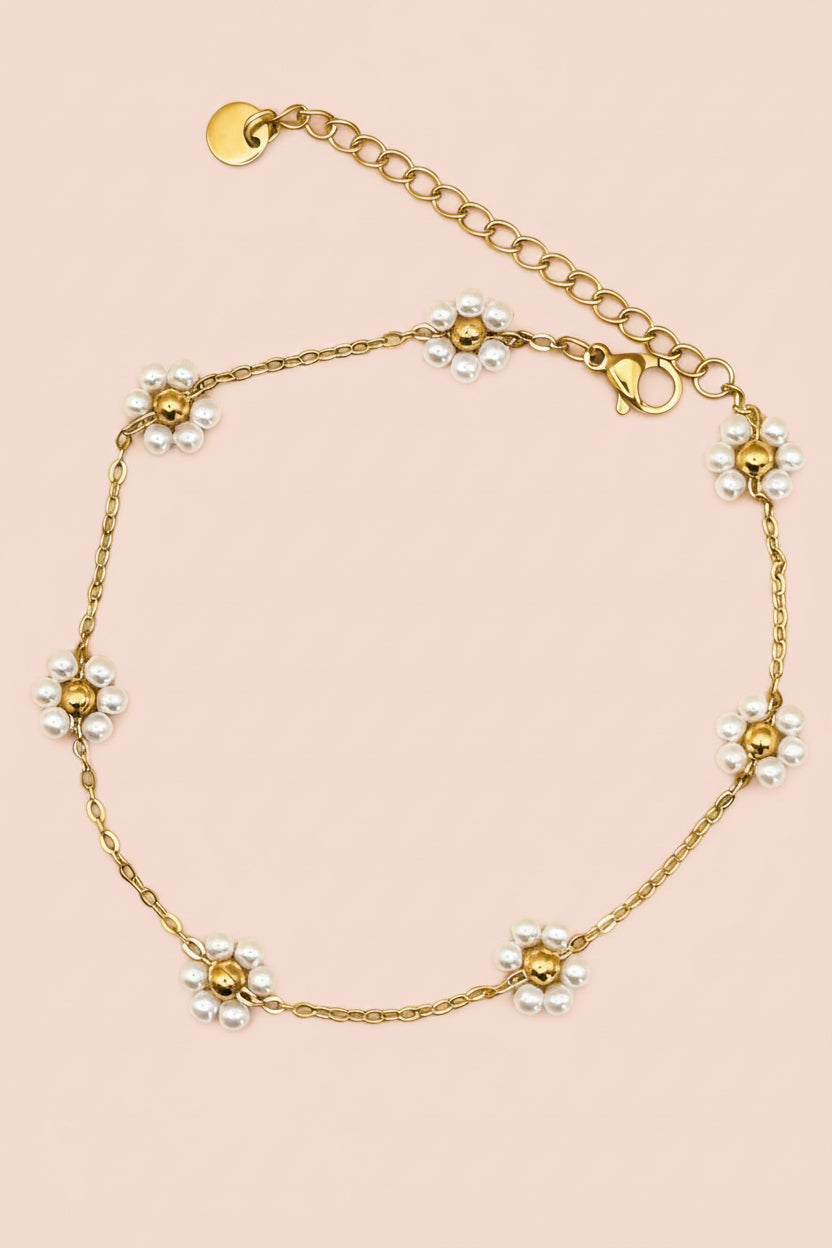 ALBA 18K Gold Plated Floral Anklet