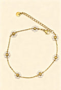 ALBA 18K Gold Plated Floral Anklet