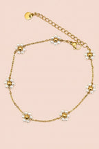 ALBA 18K Gold Plated Floral Anklet
