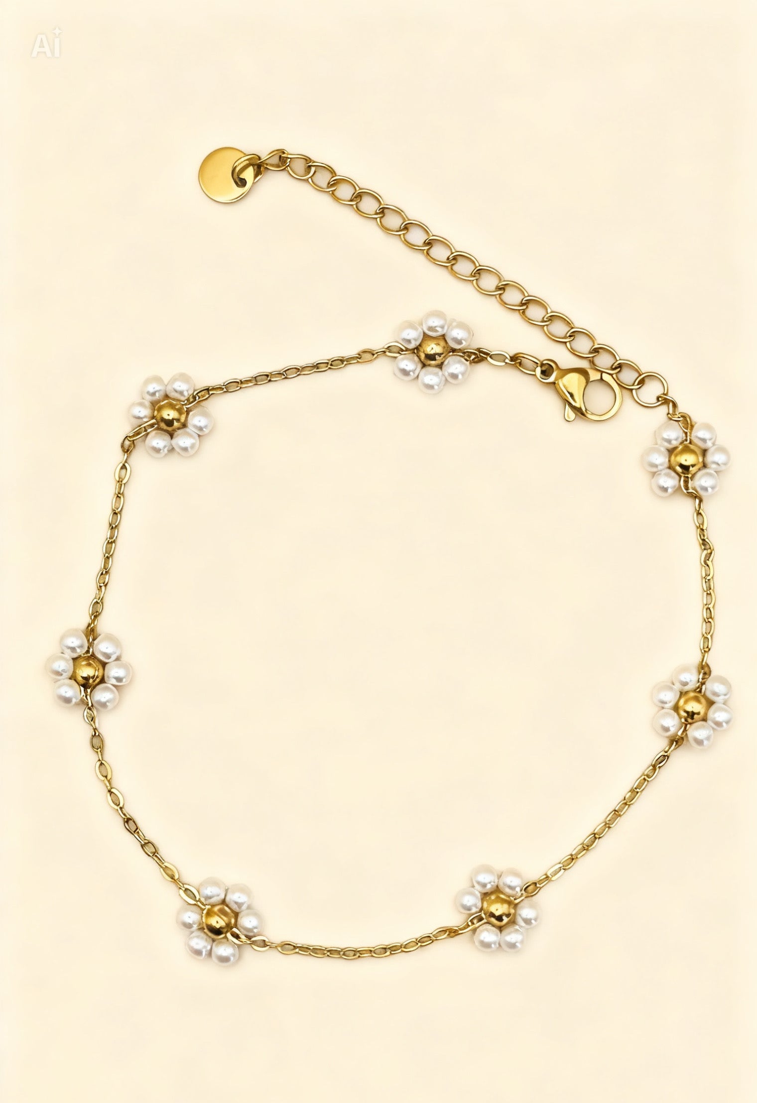 ALBA 18K Gold Plated Floral Anklet