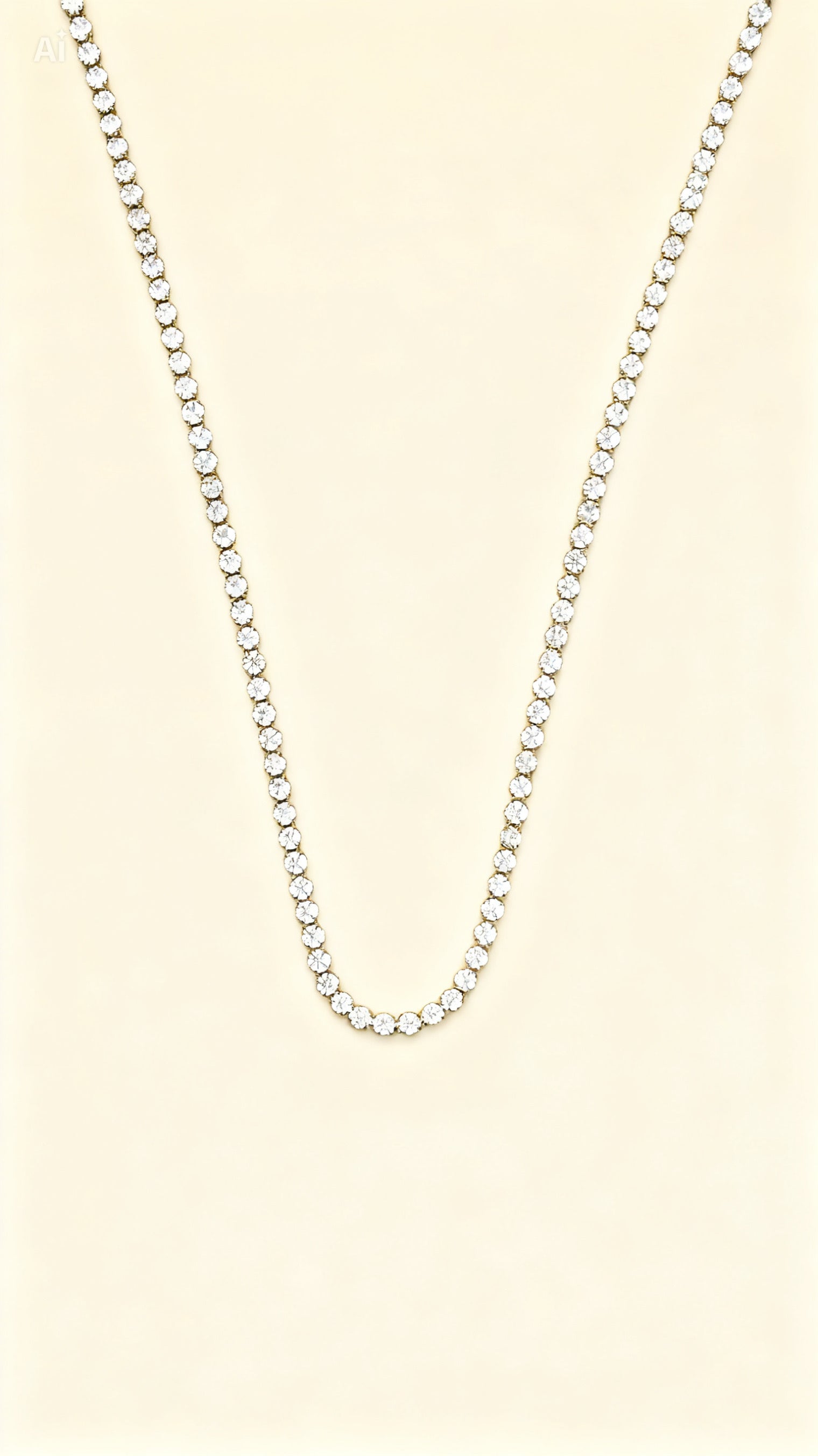 ARIA 18K Gold Plated Crystal Tennis Necklace