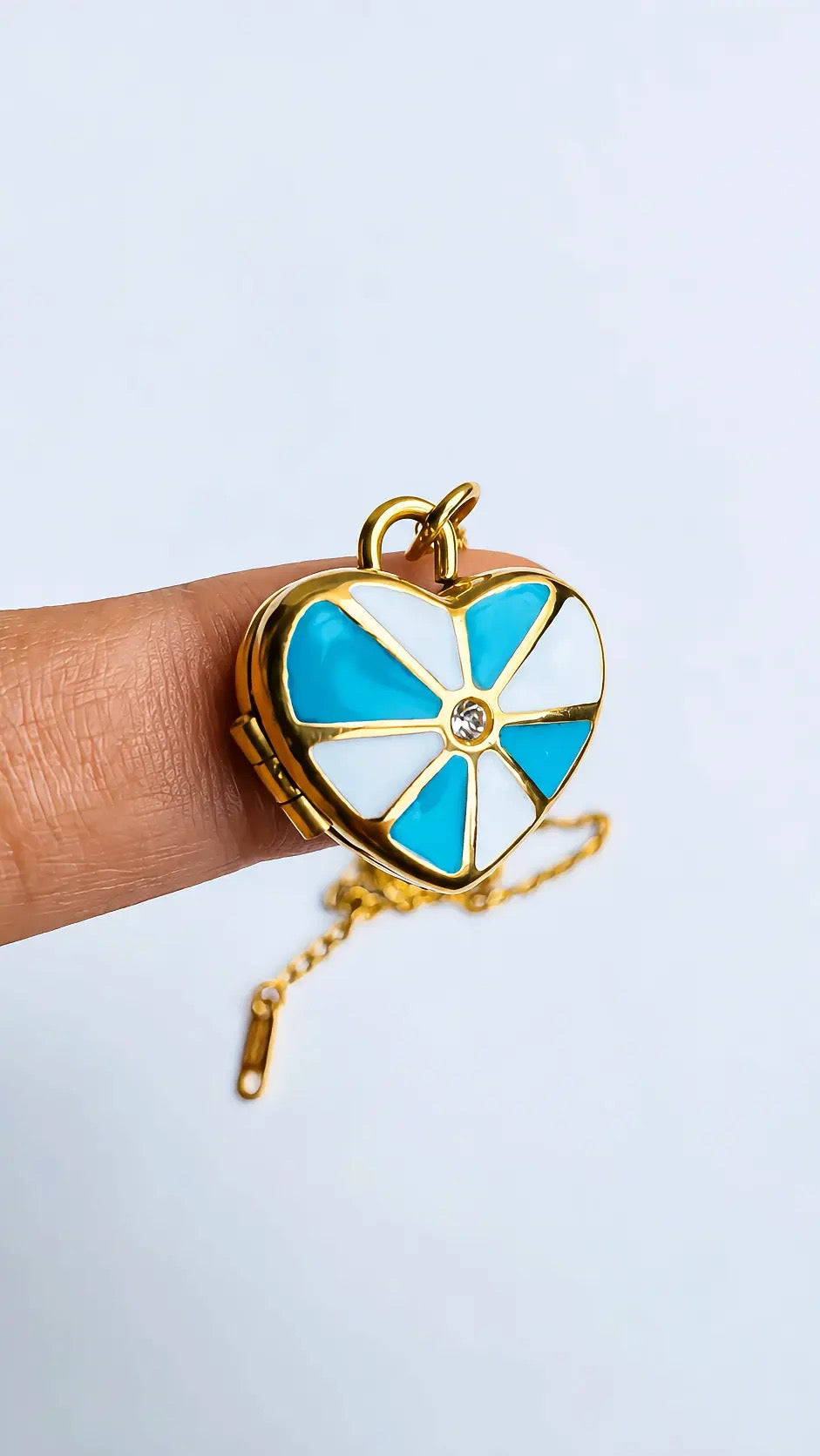 MILO 18K Gold Plated Heart Photo Locket Necklace