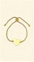 SOREL 18K Gold Plated Heart Slider Chain Bracelet