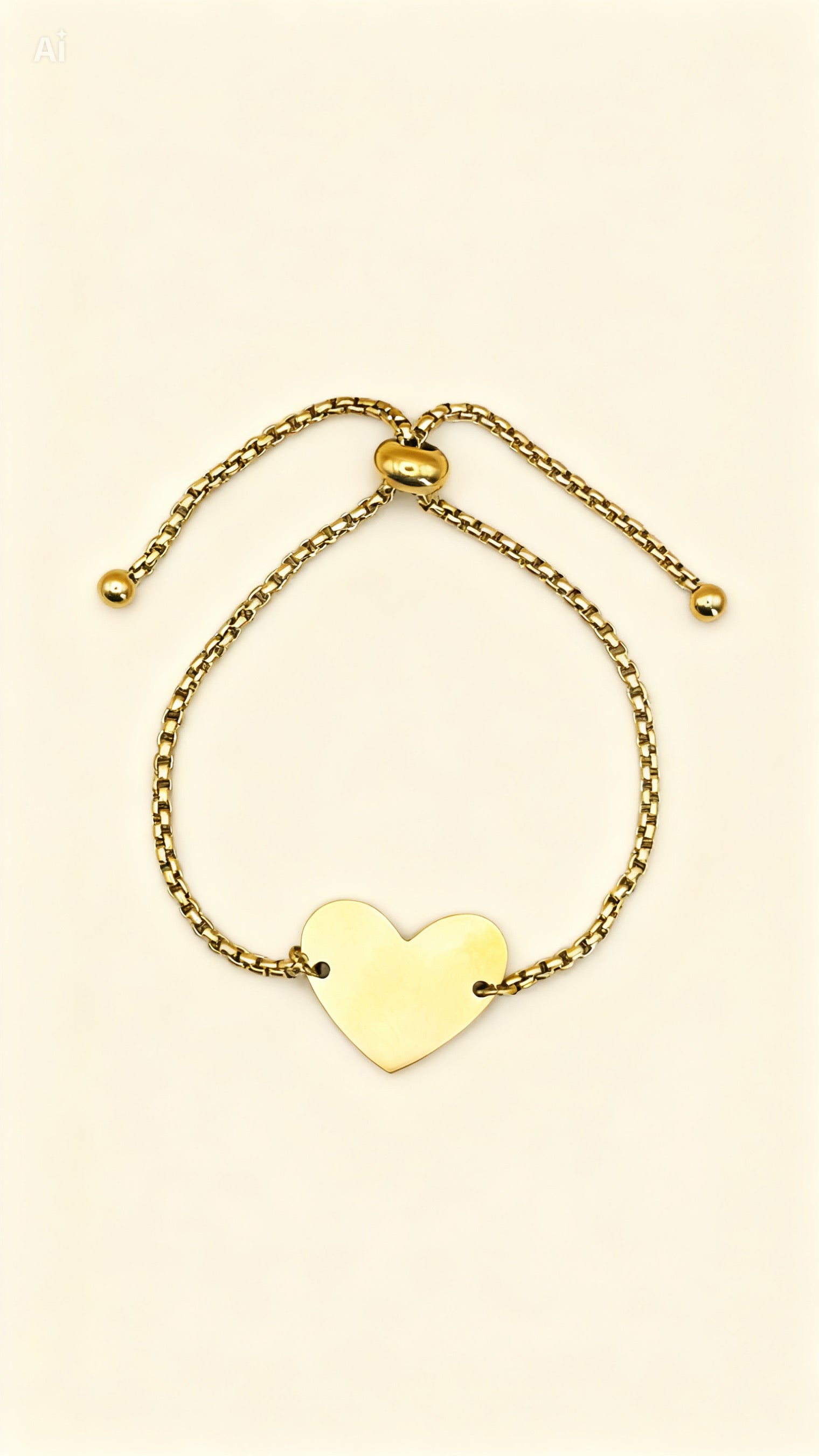 SOREL 18K Gold Plated Heart Slider Chain Bracelet