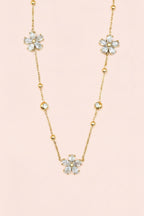 FLORA 18K Gold Plated Crystal Flower Necklace