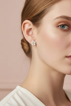 FLORA 18K Gold Plated Crystal Flower Stud Earrings