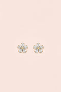 FLORA 18K Gold Plated Crystal Flower Stud Earrings