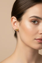 AMOUR 18K Gold Plated Heart Stud Earrings