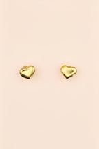 AMOUR 18K Gold Plated Heart Stud Earrings