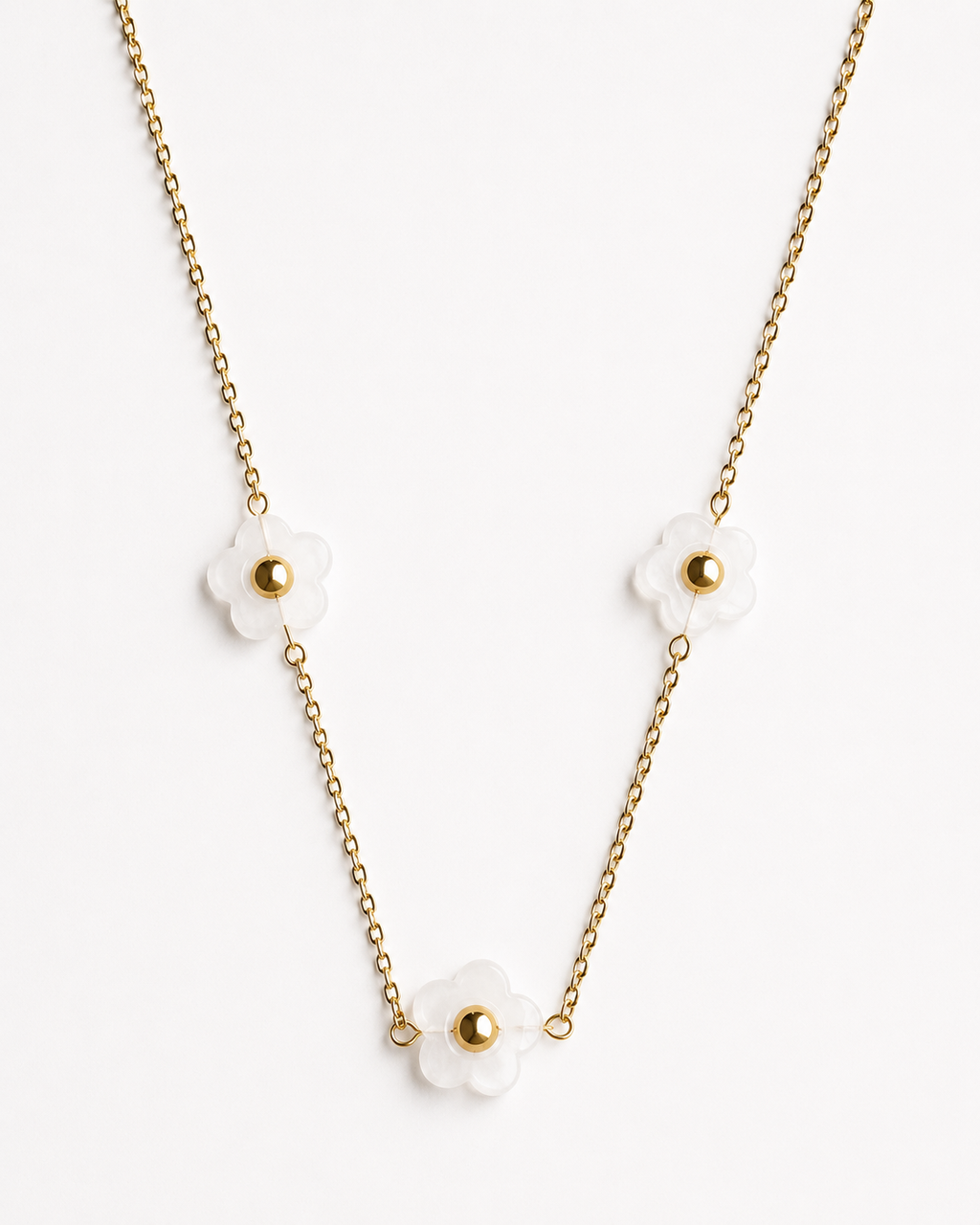 IVORA 18K Gold Plated Flower Necklace