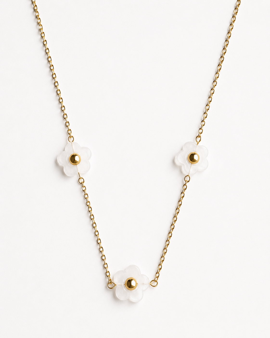 IVORA 18K Gold Plated Flower Necklace
