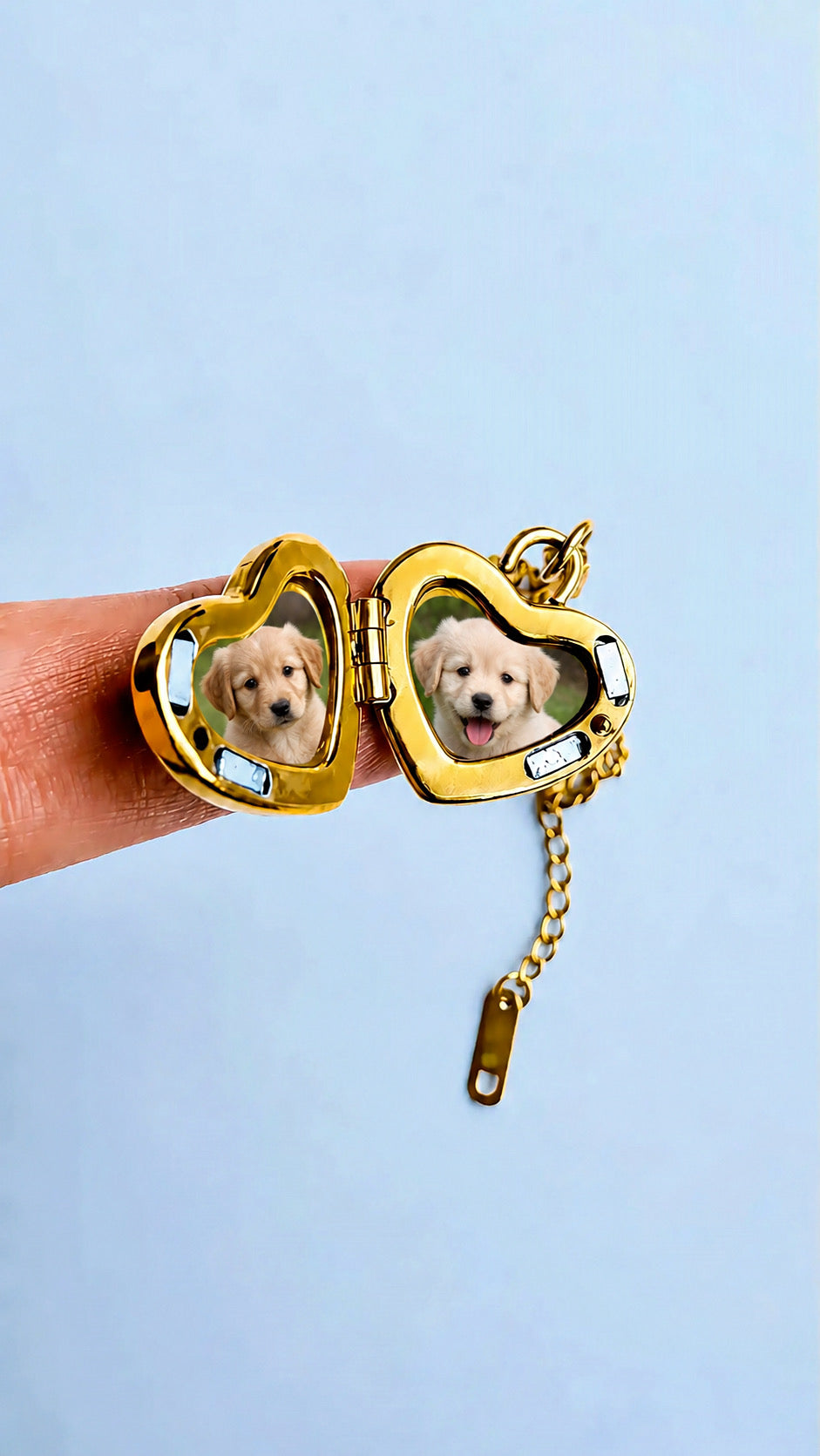 MILO 18K Gold Plated Heart Photo Locket Necklace