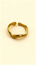 ARIA 18K Gold Plated Organic Wave Open Ring