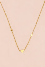 AVA 18K Gold Plated Mini Heart Station Necklace