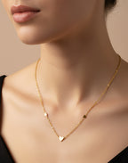 AVA 18K Gold Plated Mini Heart Station Necklace