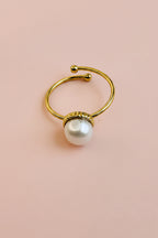 LUNA 18K Gold Plated Pearl Open Ring