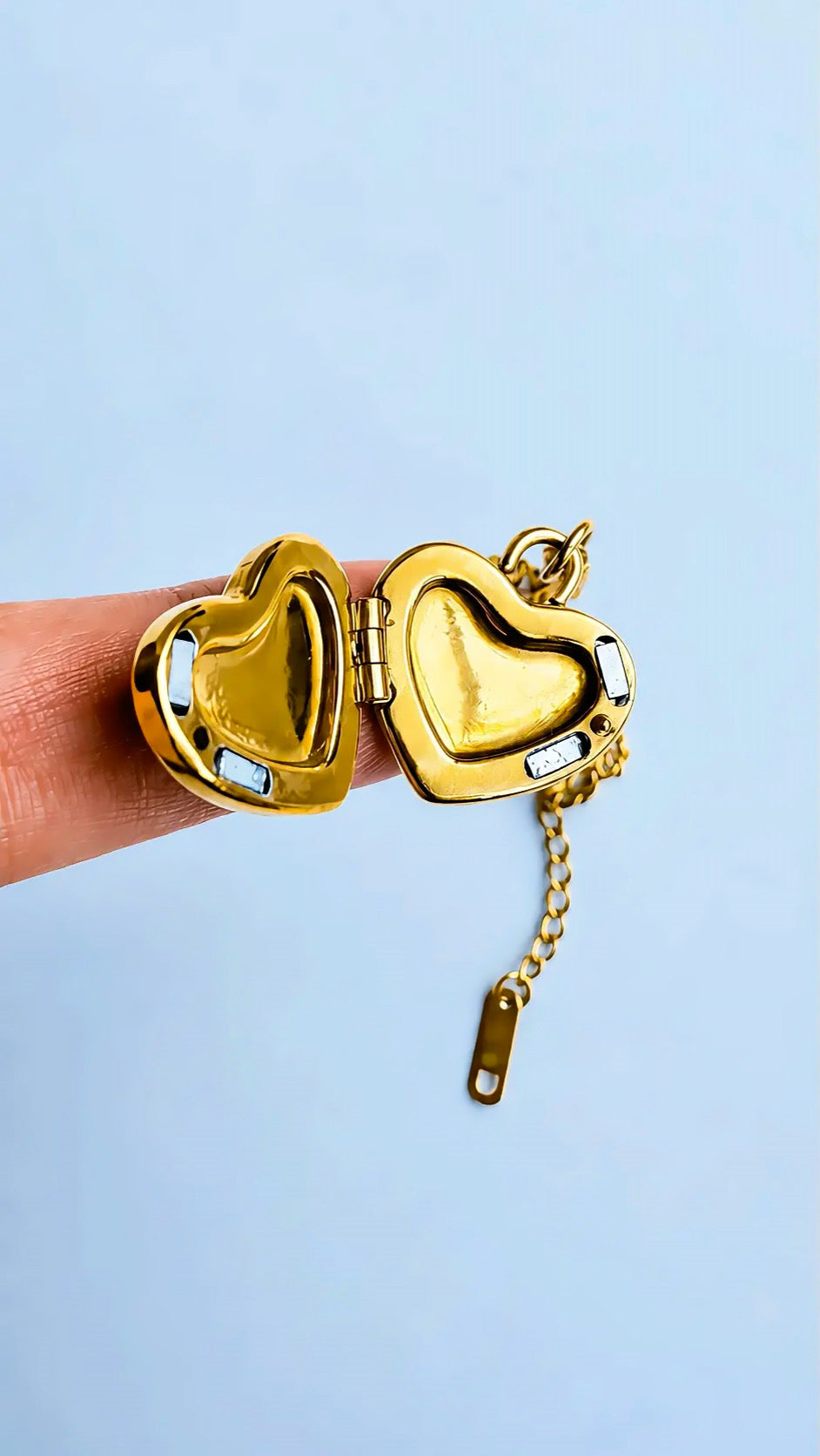 MILO 18K Gold Plated Heart Photo Locket Necklace