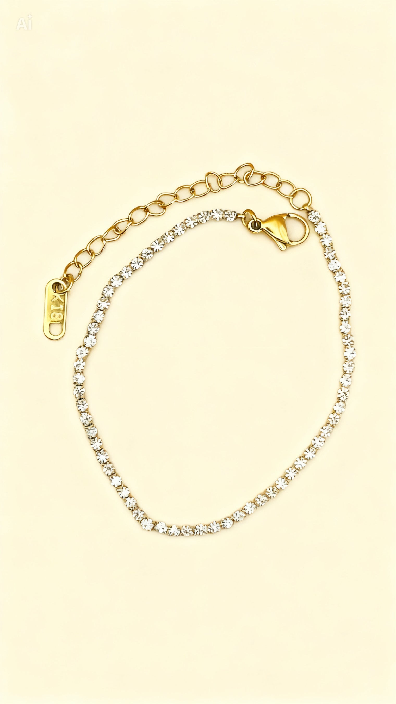 SERA 18K Gold Plated Zircon Chain Bracelet