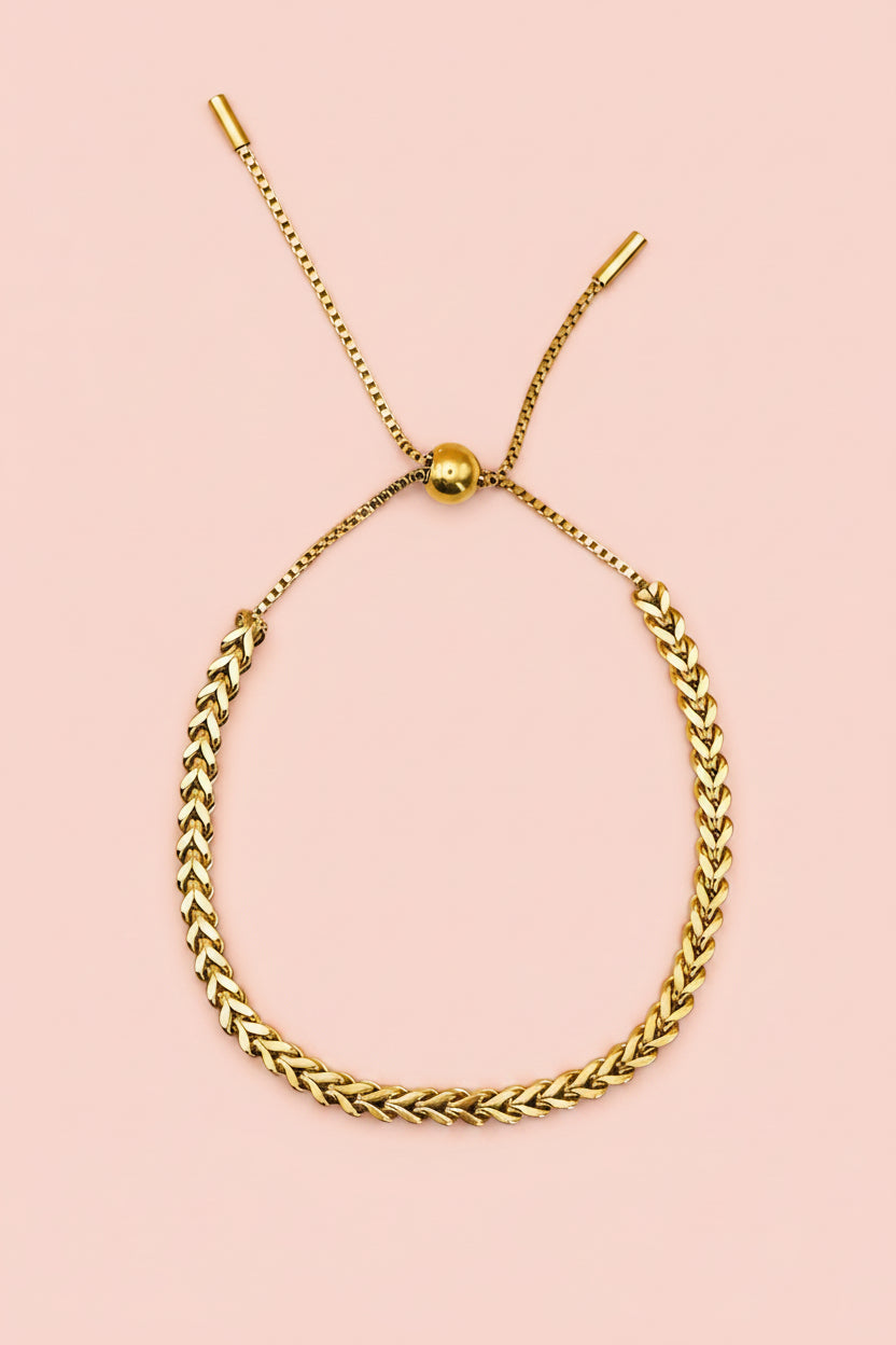 MIRA 18K Gold Plated Adjustable Chain Bracelet