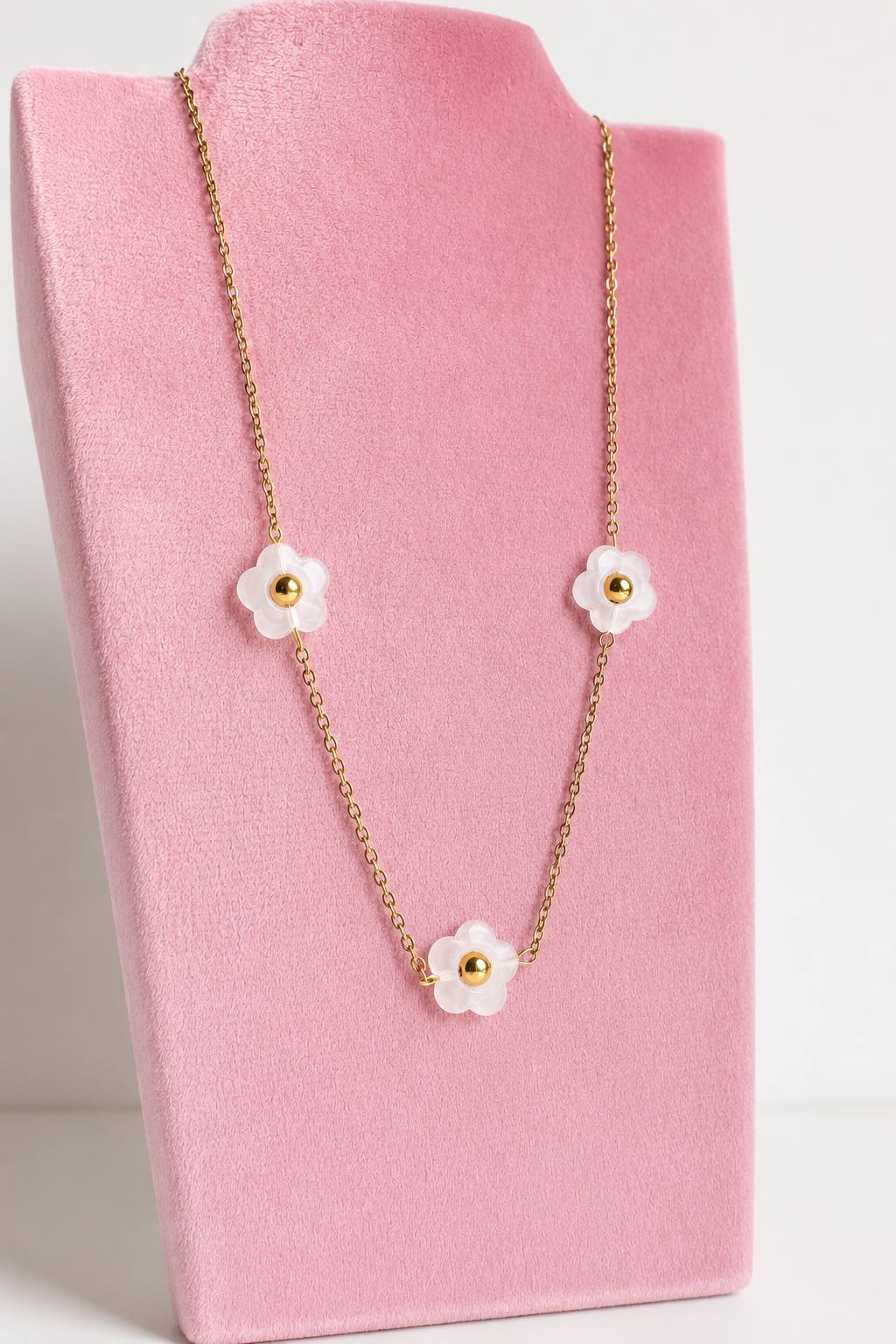 IVORA 18K Gold Plated Flower Necklace