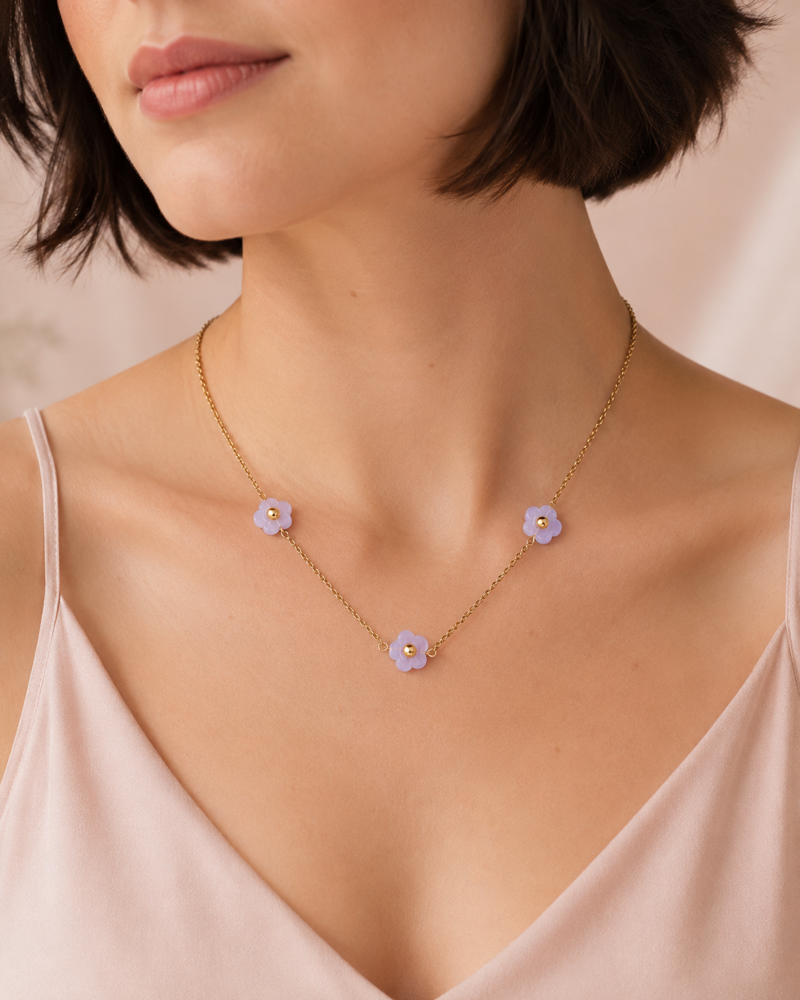 ROSELLA 18K Gold Plated Flower Necklace