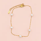 KORA 18K Gold Plated Beaded Chain Anklet