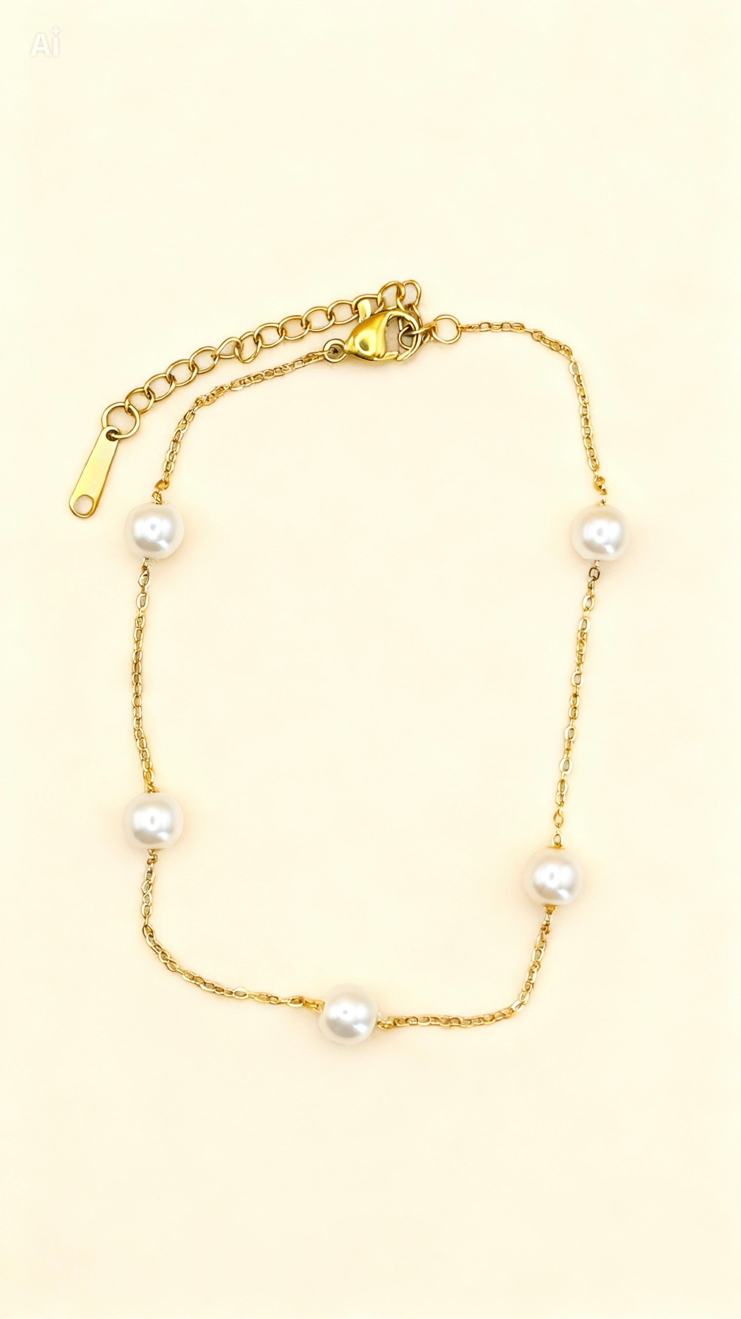 KORA 18K Gold Plated Beaded Chain Anklet