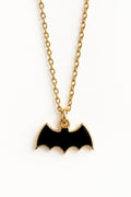 Midnight Black Bat Halloween Necklace