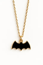 Midnight Black Bat Halloween Necklace