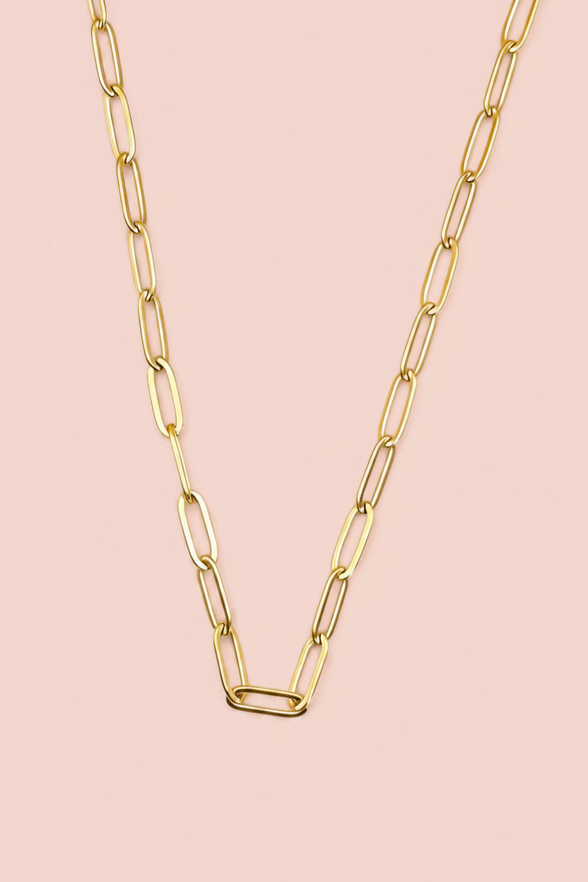 ELLA 18K Gold Plated Paperclip Chain Necklace